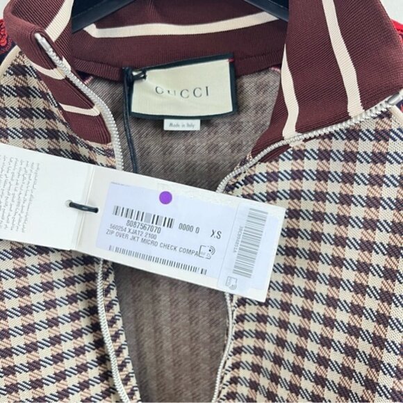 NWT GUCCI MICRO-CHECK AND PAISLEY-PRINT VELVET TRACK JACKET - Picture 9 of 15